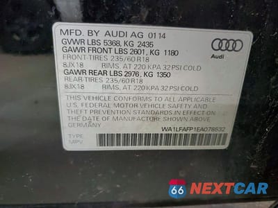 Zdjęcie 13 z 13 samochodu: 2014 AUDI Q5 PREMIUM PLUS VIN:WA1LFAFP1EA078532 - miniatura