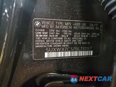 Zdjęcie 12 z 12 samochodu: 2011 BMW X3 XDRIVE35I VIN:5UXWX7C57BL731157 - miniatura