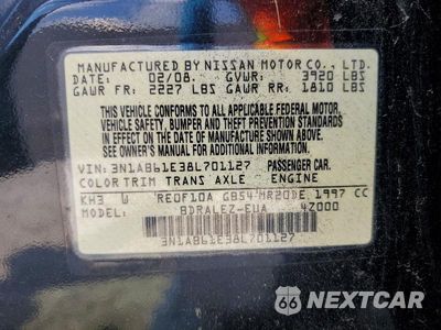 Zdjęcie 12 z 12 samochodu: 2008 NISSAN SENTRA 2.0 VIN:3N1AB61E38L701127 - miniatura