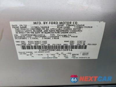 Zdjęcie 13 z 13 samochodu: 2011 FORD TAURUS SE VIN:1FAHP2DW5BG134916 - miniatura