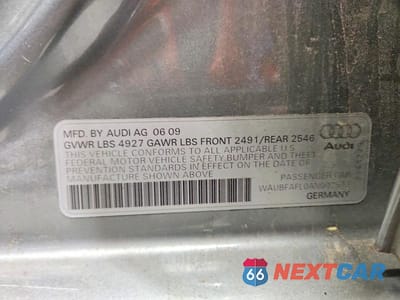 Zdjęcie 12 z 12 samochodu: 2010 AUDI A4 PREMIUM VIN:WAUBFAFL0AN002573 - miniatura