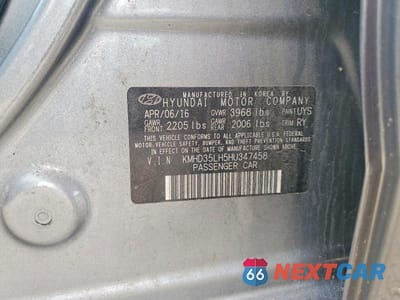 Zdjęcie 13 z 13 samochodu: 2017 HYUNDAI ELANTRA GT BASE VIN:KMHD35LH5HU347458 - miniatura