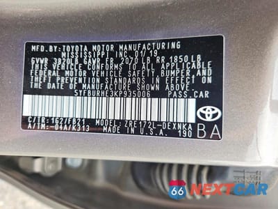 Zdjęcie 13 z 13 samochodu: 2019 TOYOTA COROLLA LE VIN:5YFBURHE3KP935006 - miniatura