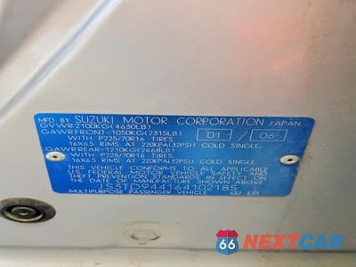 Zdjęcie 13 z 13 samochodu: 2006 SUZUKI GRAND VITARA XSPORT VIN:JS3TD944164102185 - miniatura