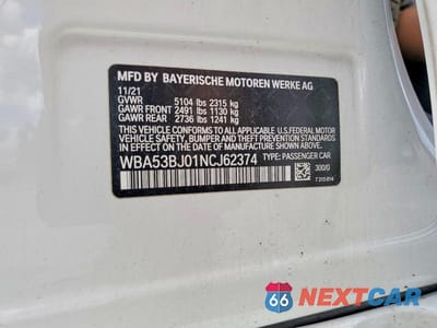 Zdjęcie 12 z 12 samochodu: 2022 BMW 540 I VIN:WBA53BJ01NCJ62374 - miniatura