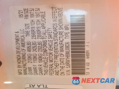 Zdjęcie 12 z 12 samochodu: 2021 HONDA CR-V EXL VIN:5J6RW1H89ML008036 - miniatura