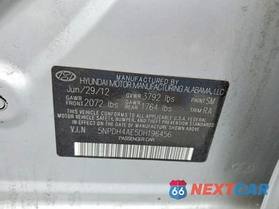 Zdjęcie 12 z 12 samochodu: 2013 HYUNDAI ELANTRA GLS VIN:5NPDH4AE5DH196456 - miniatura