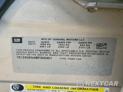 Zdjęcie 12 z 12 samochodu: 2011 CHEVROLET MALIBU LS VIN:1G1ZA5EU4BF369451 - miniatura