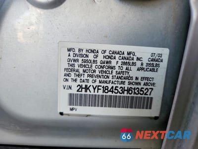 Zdjęcie 12 z 12 samochodu: 2003 HONDA PILOT EX VIN:2HKYF18453H613527 - miniatura