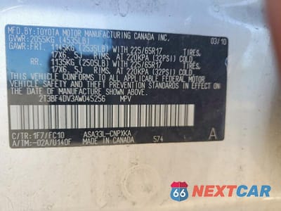 Zdjęcie 13 z 13 samochodu: 2010 TOYOTA RAV4 BASE VIN:2T3BF4DV3AW045256 - miniatura