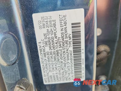 Zdjęcie 12 z 12 samochodu: 2022 HONDA PILOT SE VIN:5FNYF5H24NB024637 - miniatura