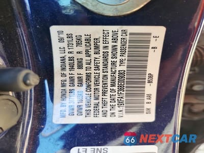 Zdjęcie 13 z 13 samochodu: 2011 HONDA CIVIC VP VIN:19XFA1F36BE009083 - miniatura