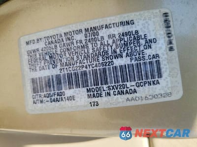 Zdjęcie 12 z 12 samochodu: 2000 TOYOTA CAMRY SOLARA SE VIN:2T1CG22P4YC406220 - miniatura