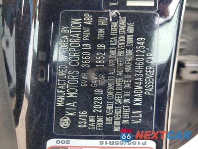 Zdjęcie 13 z 13 samochodu: 2017 KIA RIO LX VIN:KNADM4A34H6012549 - miniatura