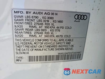 Zdjęcie 13 z 13 samochodu: 2015 AUDI Q7 PREMIUM PLUS VIN:WA1LGAFEXFD001587 - miniatura