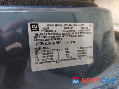 Zdjęcie 12 z 12 samochodu: 2007 CHEVROLET SILVERADO K1500 VIN:2GCEK19J371722157 - miniatura