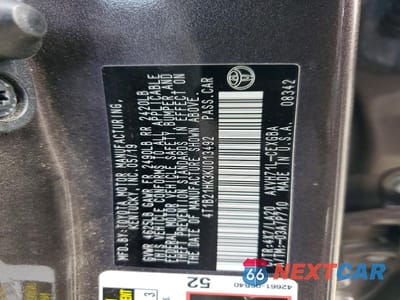 Zdjęcie 12 z 12 samochodu: 2019 TOYOTA CAMRY HYBRID XLE VIN:4T1B21HK3KU013492 - miniatura