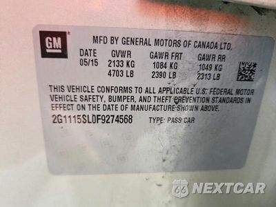 Zdjęcie 12 z 12 samochodu: 2015 CHEVROLET IMPALA LT VIN:2G1115SL0F9274568 - miniatura