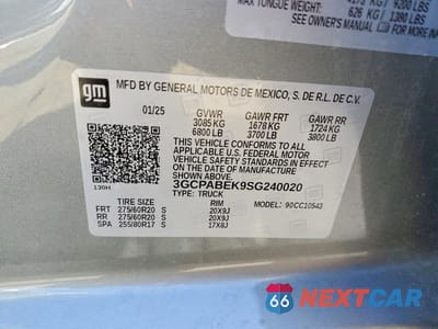 Zdjęcie 12 z 12 samochodu: 2025 CHEVROLET SILVERADO C1500 CUSTOM VIN:3GCPABEK9SG240020 - miniatura