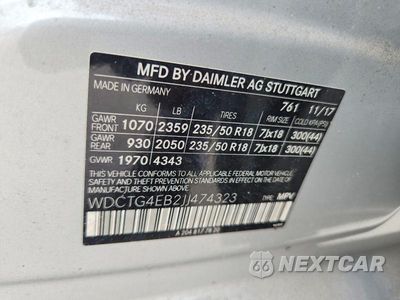 Zdjęcie 14 z 14 samochodu: 2018 MERCEDES-BENZ GLA 250 VIN:WDCTG4EB2JJ474323 - miniatura