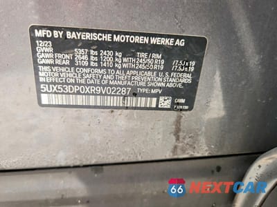 Zdjęcie 13 z 13 samochodu: 2024 BMW X3 XDRIVE30I VIN:5UX53DP0XR9V02287 - miniatura