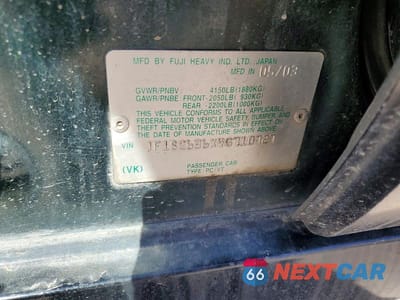 Zdjęcie 13 z 13 samochodu: 2004 SUBARU FORESTER 2.5X VIN:JF1SG636X4G710727 - miniatura