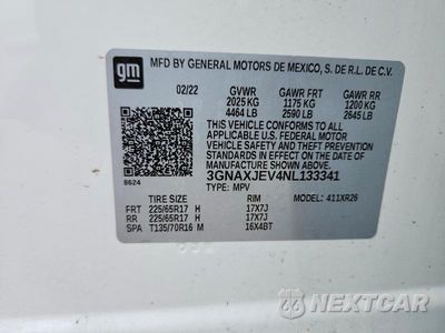 Zdjęcie 13 z 13 samochodu: 2022 CHEVROLET EQUINOX LT VIN:3GNAXJEV4NL133341 - miniatura