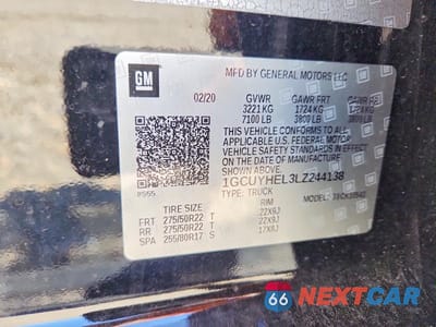 Zdjęcie 12 z 12 samochodu: 2020 CHEVROLET SILVERADO K1500 HIGH COUNTRY VIN:1GCUYHEL3LZ244138 - miniatura
