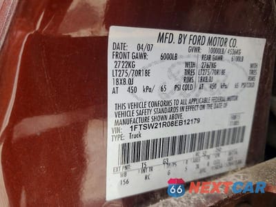 Zdjęcie 12 z 12 samochodu: 2008 FORD F250 SUPER DUTY VIN:1FTSW21R08EB12179 - miniatura
