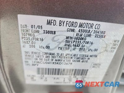 Zdjęcie 13 z 13 samochodu: 2005 FORD ESCAPE LIMITED VIN:1FMCU041X5KD13679 - miniatura