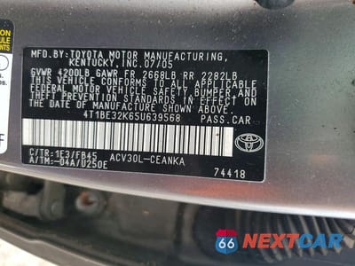 Zdjęcie 13 z 13 samochodu: 2005 TOYOTA CAMRY LE VIN:4T1BE32K65U639568 - miniatura