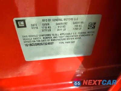 Zdjęcie 12 z 12 samochodu: 2016 CHEVROLET CRUZE LS VIN:1G1BC5SM2G7324607 - miniatura