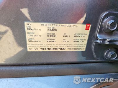 Zdjęcie 12 z 12 samochodu: 2014 TESLA MODEL S VIN:5YJSA1H16EFP36362 - miniatura