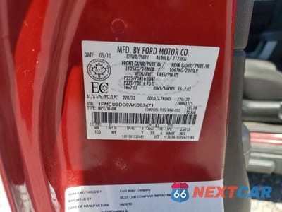 Zdjęcie 13 z 13 samochodu: 2010 FORD ESCAPE XLT VIN:1FMCU9DG9AKD03471 - miniatura