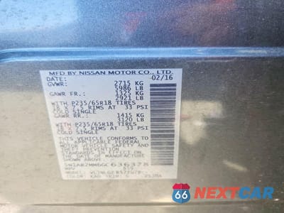 Zdjęcie 13 z 13 samochodu: 2016 NISSAN PATHFINDER SL VIN:5N1AR2MM6GC636378 - miniatura