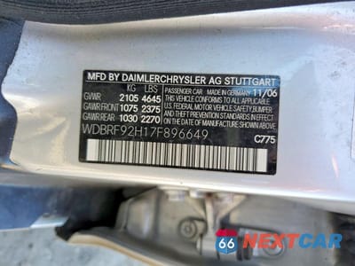 Zdjęcie 12 z 12 samochodu: 2007 MERCEDES-BENZ C 280 4MATIC VIN:WDBRF92H17F896649 - miniatura