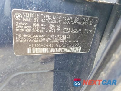 Zdjęcie 12 z 12 samochodu: 2010 BMW X6 XDRIVE35I VIN:5UXFG4C51AL226972 - miniatura