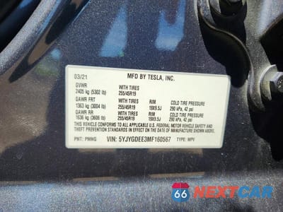 Zdjęcie 13 z 13 samochodu: 2021 TESLA MODEL Y VIN:5YJYGDEE3MF160567 - miniatura