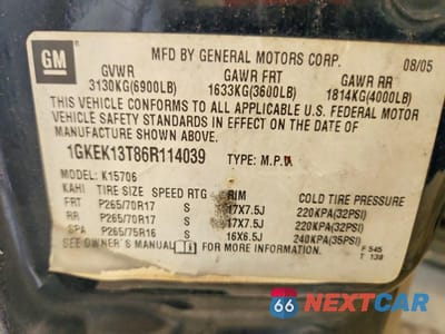 Zdjęcie 13 z 13 samochodu: 2006 GMC YUKON VIN:1GKEK13T86R114039 - miniatura