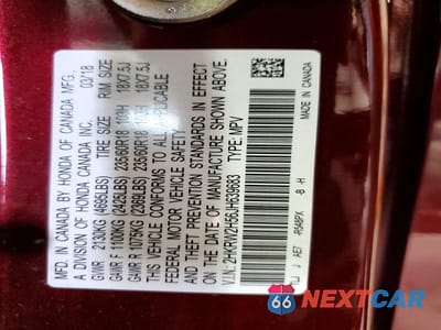 Zdjęcie 14 z 14 samochodu: 2018 HONDA CR-V EX VIN:2HKRW2H56JH639683 - miniatura
