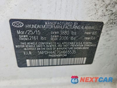 Zdjęcie 12 z 12 samochodu: 2016 HYUNDAI ELANTRA SE VIN:5NPDH4AE7GH665535 - miniatura
