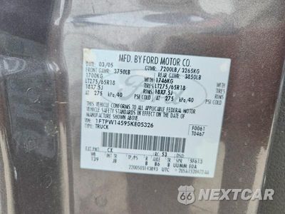 Zdjęcie 12 z 12 samochodu: 2005 FORD F150 SUPERCREW VIN:1FTPW14595KE05326 - miniatura