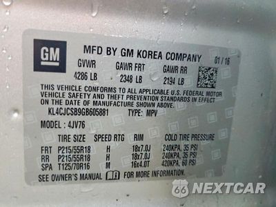 Zdjęcie 14 z 14 samochodu: 2016 BUICK ENCORE VIN:KL4CJCSB9GB605881 - miniatura
