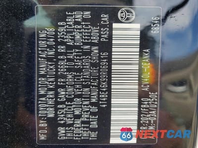 Zdjęcie 12 z 12 samochodu: 2009 TOYOTA CAMRY LE VIN:4T4BE46K99R069416 - miniatura