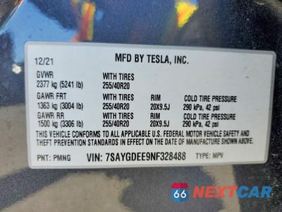 Zdjęcie 13 z 13 samochodu: 2022 TESLA MODEL Y VIN:7SAYGDEE9NF328488 - miniatura