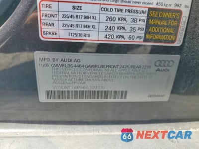 Zdjęcie 13 z 13 samochodu: 2006 AUDI A3 2.0 PREMIUM VIN:WAUNF78P56A103137 - miniatura