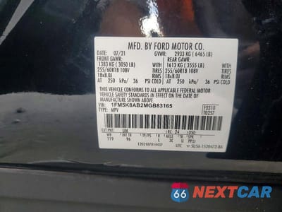 Zdjęcie 13 z 13 samochodu: 2021 FORD EXPLORER POLICE INTERCEPTOR VIN:1FM5K8AB2MGB83165 - miniatura