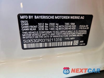 Zdjęcie 13 z 13 samochodu: 2026 BMW X3 30 XDRIVE VIN:5UX53GP03T9211316 - miniatura