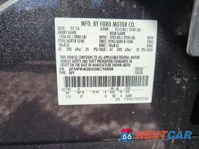 Zdjęcie 13 z 13 samochodu: 2016 FORD EDGE SE VIN:2FMPK4G93GBC16658 - miniatura