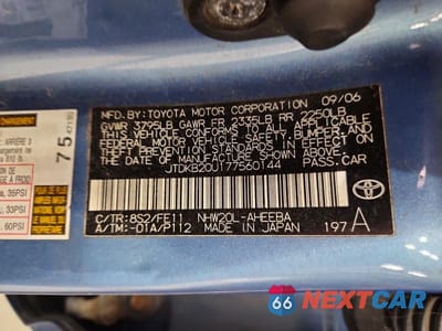 Zdjęcie 12 z 12 samochodu: 2007 TOYOTA PRIUS BASE VIN:JTDKB20U177560144 - miniatura